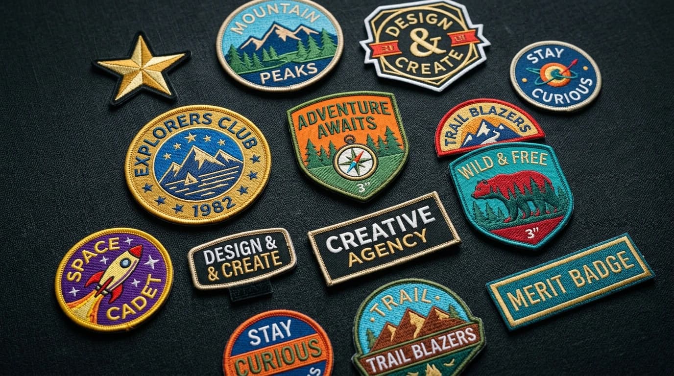 Collection of assorted custom patches displaying varied styles